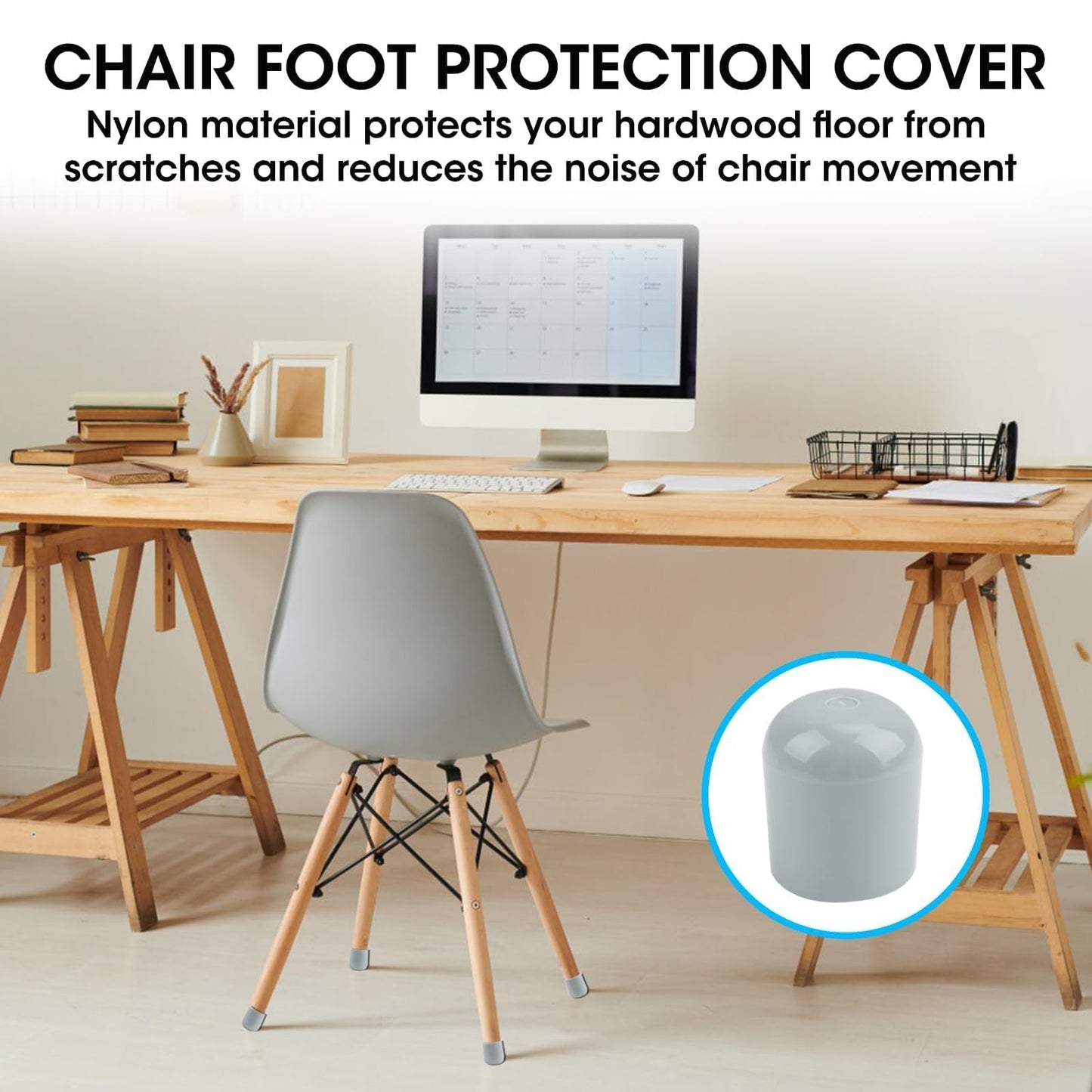 Folding Chair Leg Caps,Rubber Chair Leg Caps 7/8 Inch Heavy Duty Chair Caps for Legs Glides Round Rubber Feet for Furniture,Hardwood Floors Metal and Padded Folding Chairs Legs Caps Gray 12Pcs