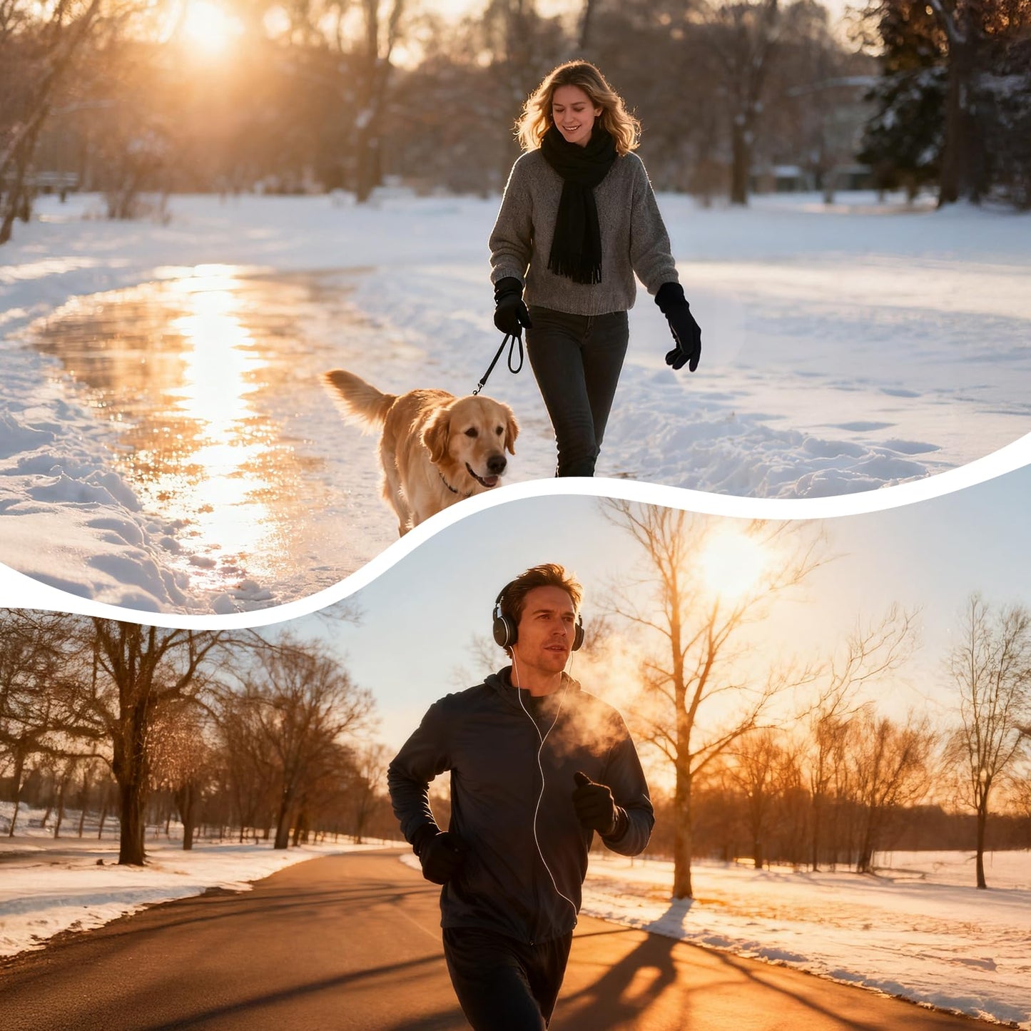 DAY WOLF Heated Glove Liners Electric Gloves for Men Women Rechargeable Battery Hand Warmer for Winter Sports Snow Biking Riding Skiing Cycling Hunting