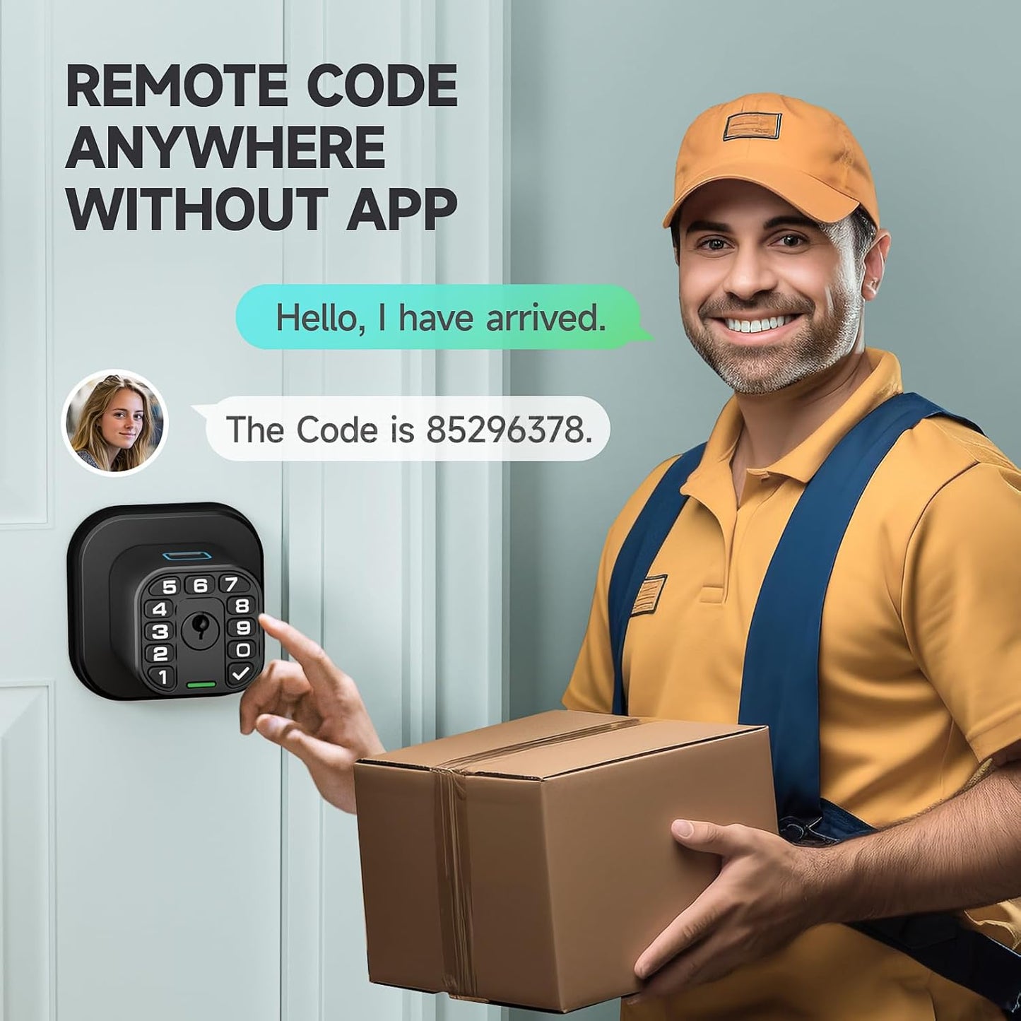 Smart Biometric Fingerprint Door Lock with Keypad - Keyless Entry, Waterproof, Auto Lock - Matte Black