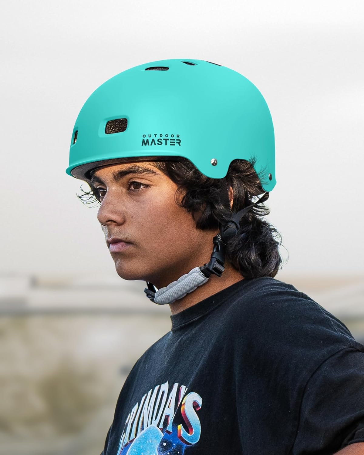 OutdoorMaster Skateboard Cycling Helmet - Ventilated Design with Two Removable Liners | Multi-Sport Use for All Ages