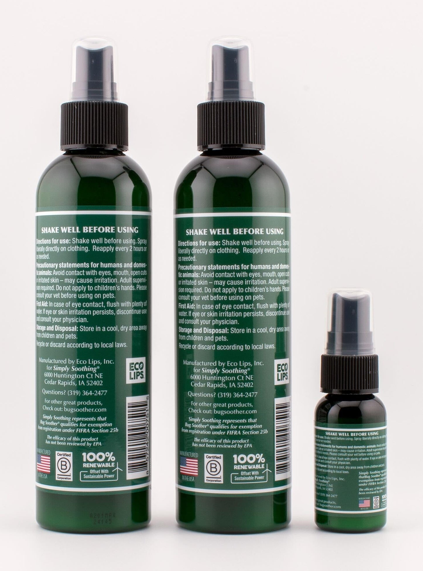 Bug Soother MAX DEET-Free Tick & Mosquito Repellent Spray, 8 oz. 2 Pack