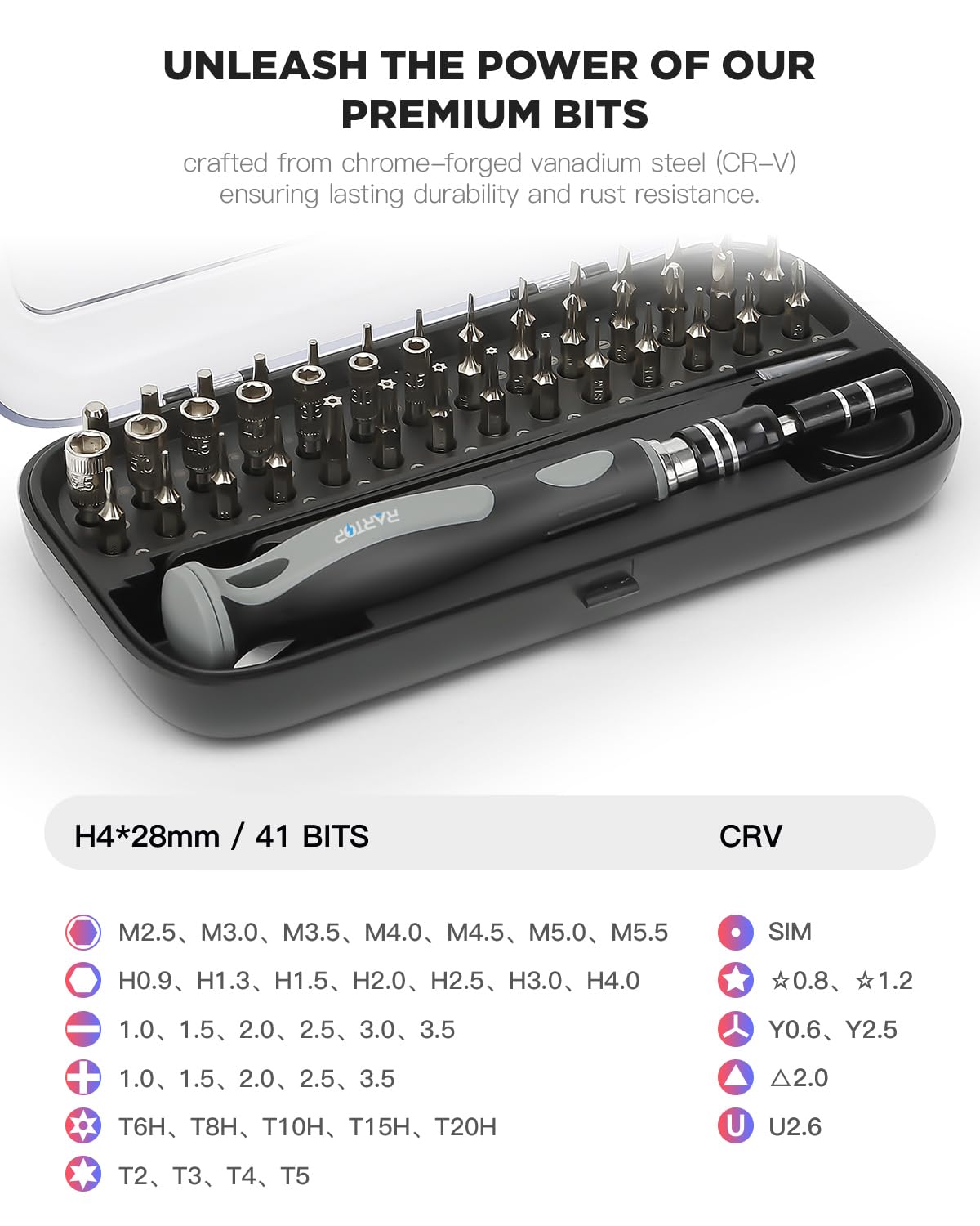RARTOP Precision Screwdriver Set - 48 in 1 screwdriver bit set Magnetic Small Screwdriver Set with Case, mini screwdriver set for Computer, Laptop, iPhone, MacBook, PC, Game Console, Eyeglass(48-IN-1)