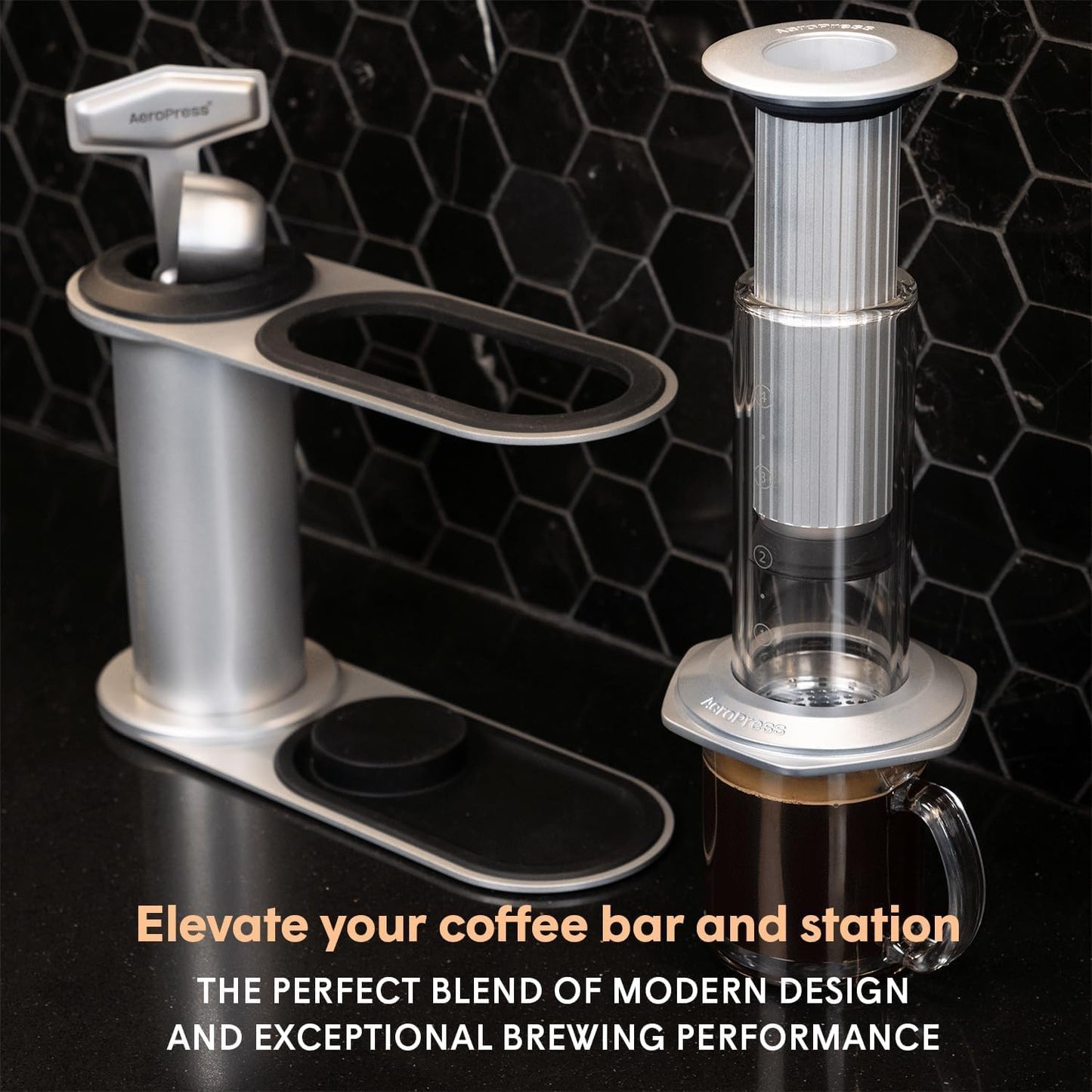 AeroPress Organizer Stand - Durable Coffee Bar Station & Compact Storage Solution for Manual Coffee Makers