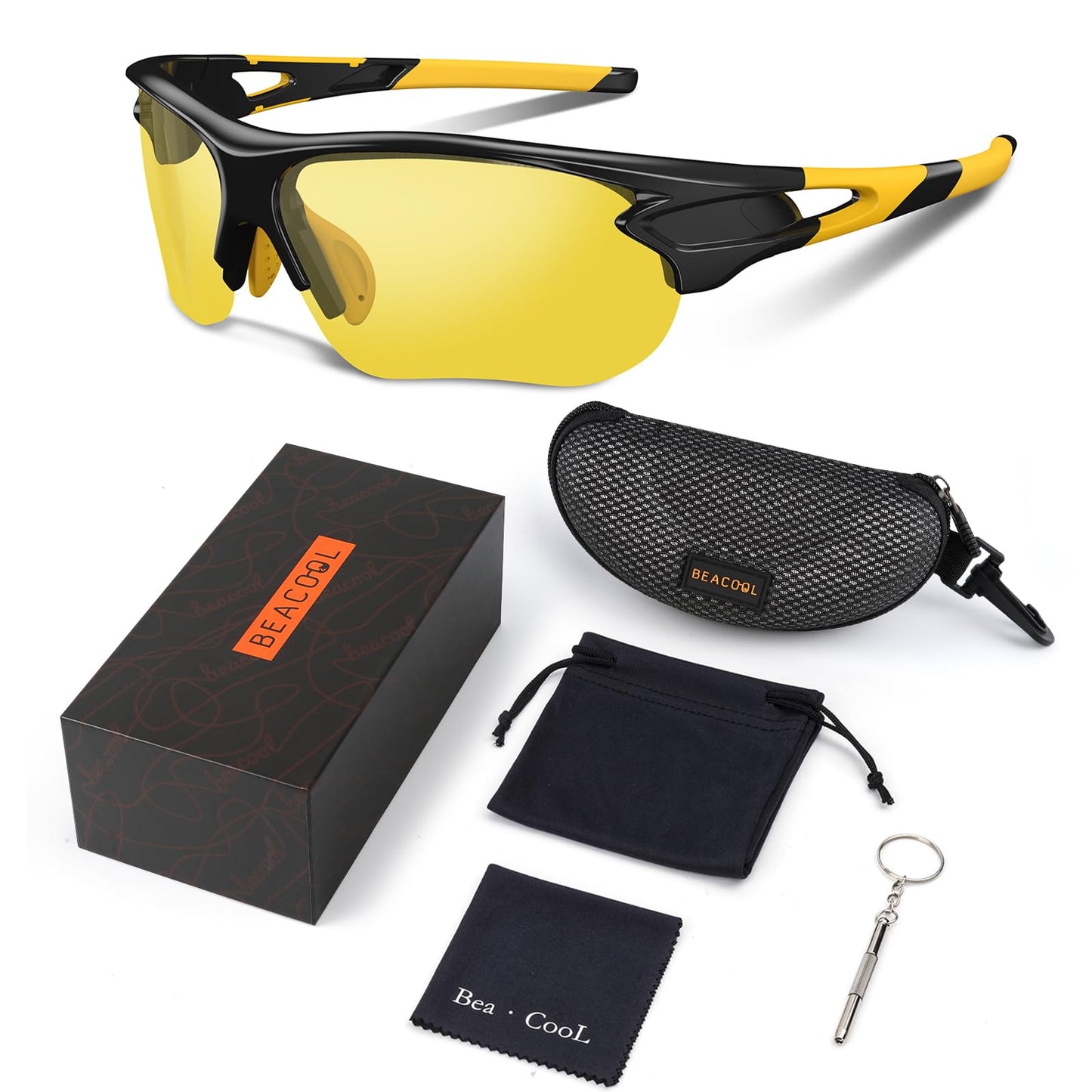 BEACOOL Polarized Sports Sunglasses for Men Women Youth Baseball Fishing Cycling Running Golf Motorcycle Tac Glasses UV400