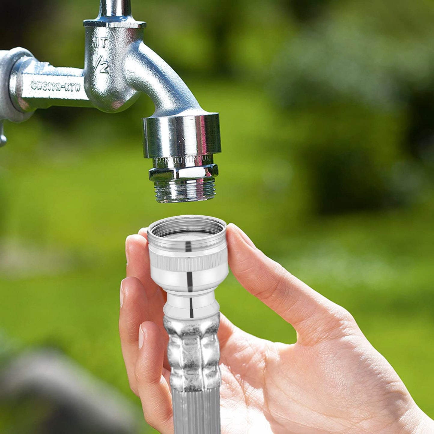 Dishwasher Faucet Adapter, 2 Pack Portable Washer Faucet Snap Adapter Connection Accessories 15/16-27Male or 55/64-27Famale