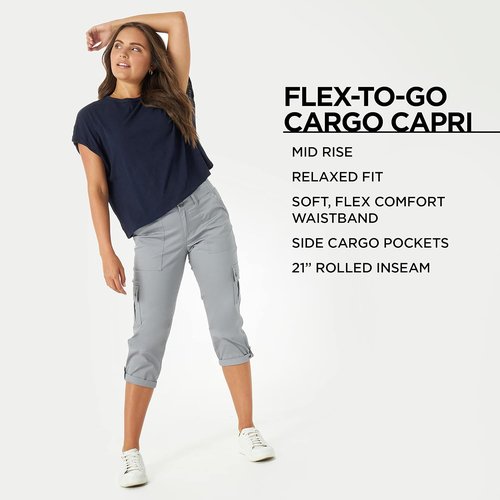 Lee Women's Cargo Capri Pants - Ultra Lux Comfort with Flex-to-Go Design | Perfect for Everyday Wear