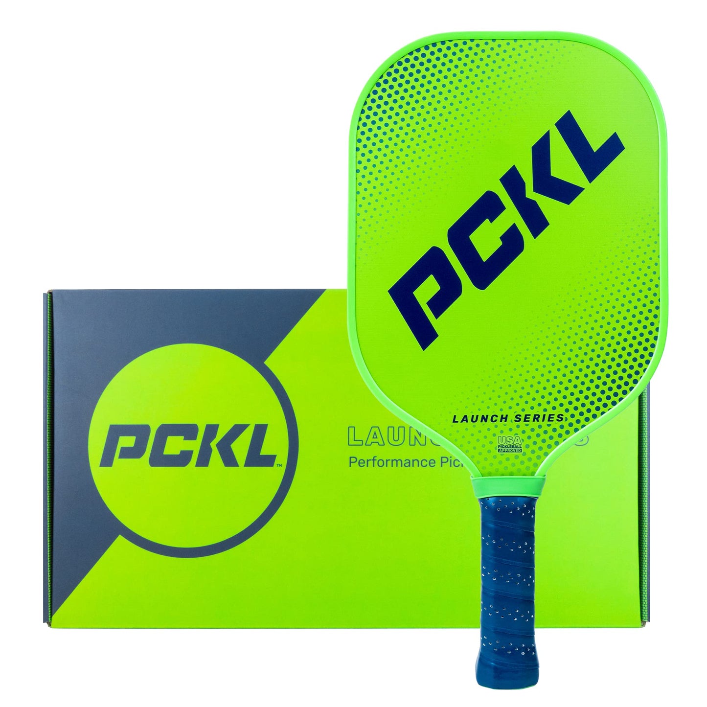 PCKL Launch Series Pickleball Paddle Racket | USA Pickleball Approved (USAPA) | Fiberglass Face with Large Sweet Spot | Honeycomb Core (Green)