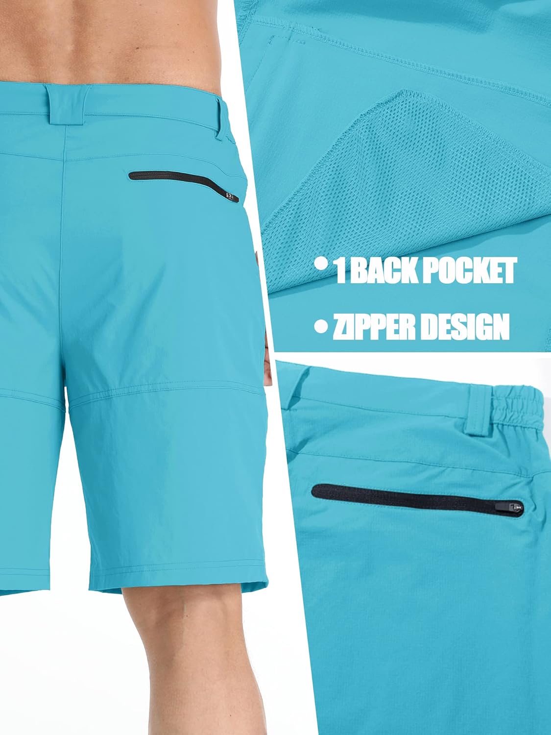 TACVASEN Men's Quick-Dry Cargo Shorts - Water-Resistant Casual Golf & Hiking Shorts