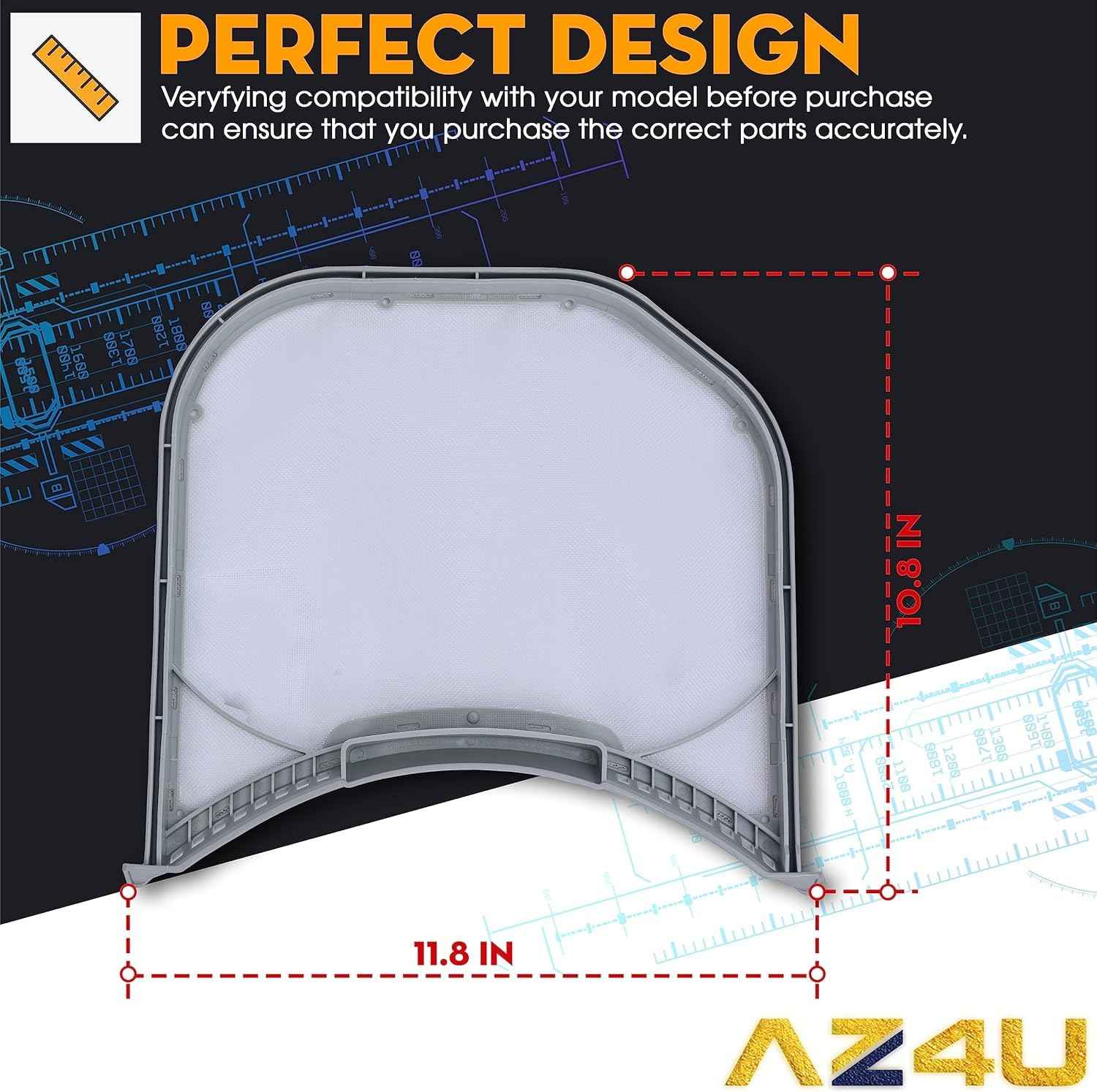 Dryer Lint Filter Screen Trap Replaces For LG DLEX3900B DLEX3370W DLEX3570V DLEX3470V DLEX3250W DLEX3370V DLEX3360V DLEX3360W DLEX3370R DLEX3371W DLEX3360R DLEX3885W DLEX3570W DLEX3900W DLEX3550W