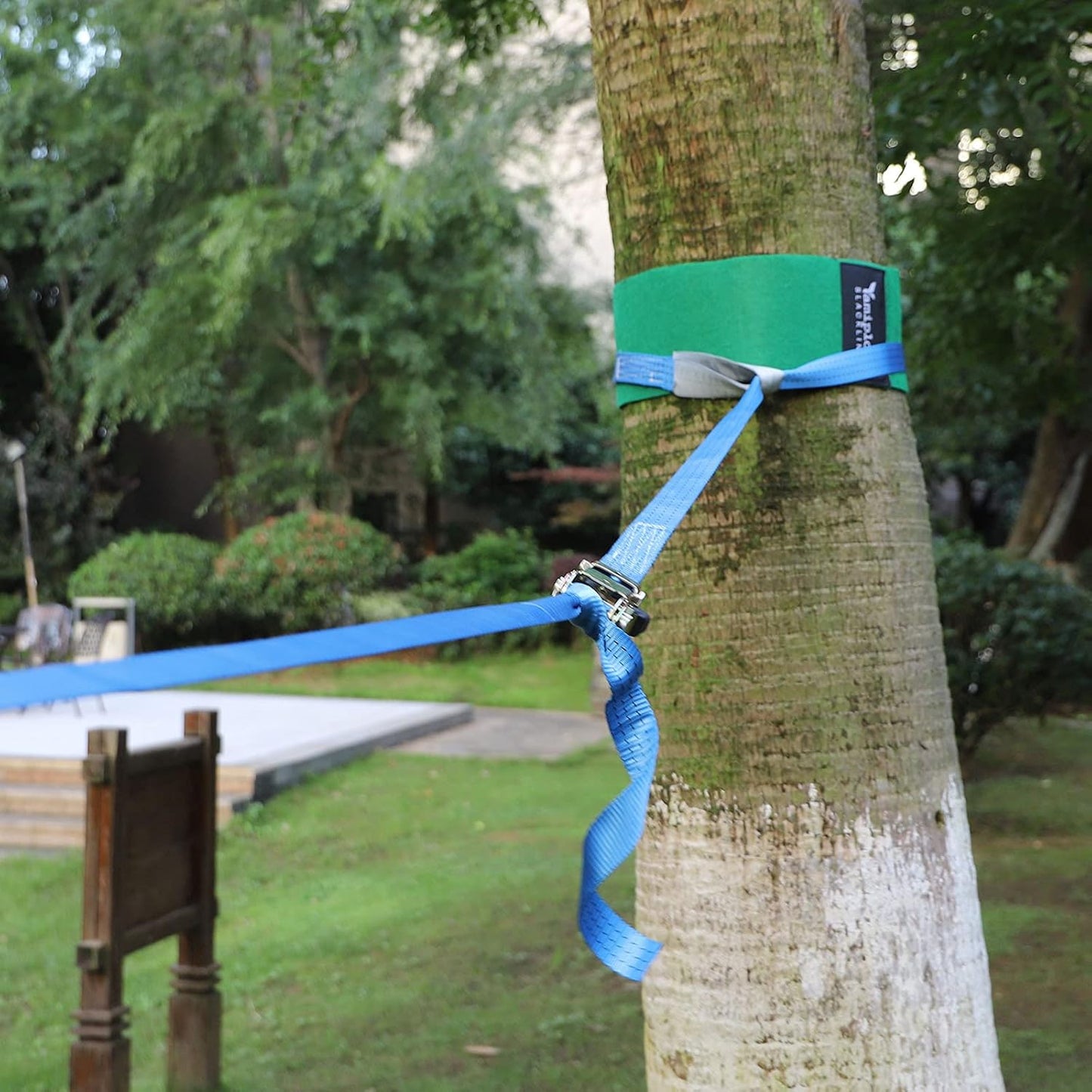 Tree Protector Kit - 60" x 6" Non-Slip Felt Wraps with Anti-Slip Straps | Ideal for Ziplines & Hammocks - Green
