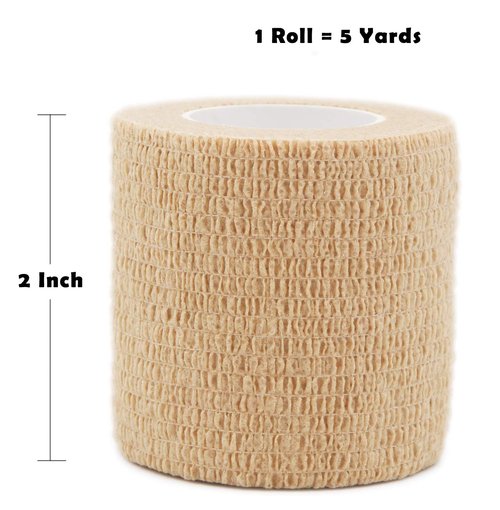 First Aid Self Adherent Cohesive Bandages, First Aid Tape Cohesive Wrap Bandage, Colorful Bandages(2 inches x 5 Yards,12 Packs,Colorful)
