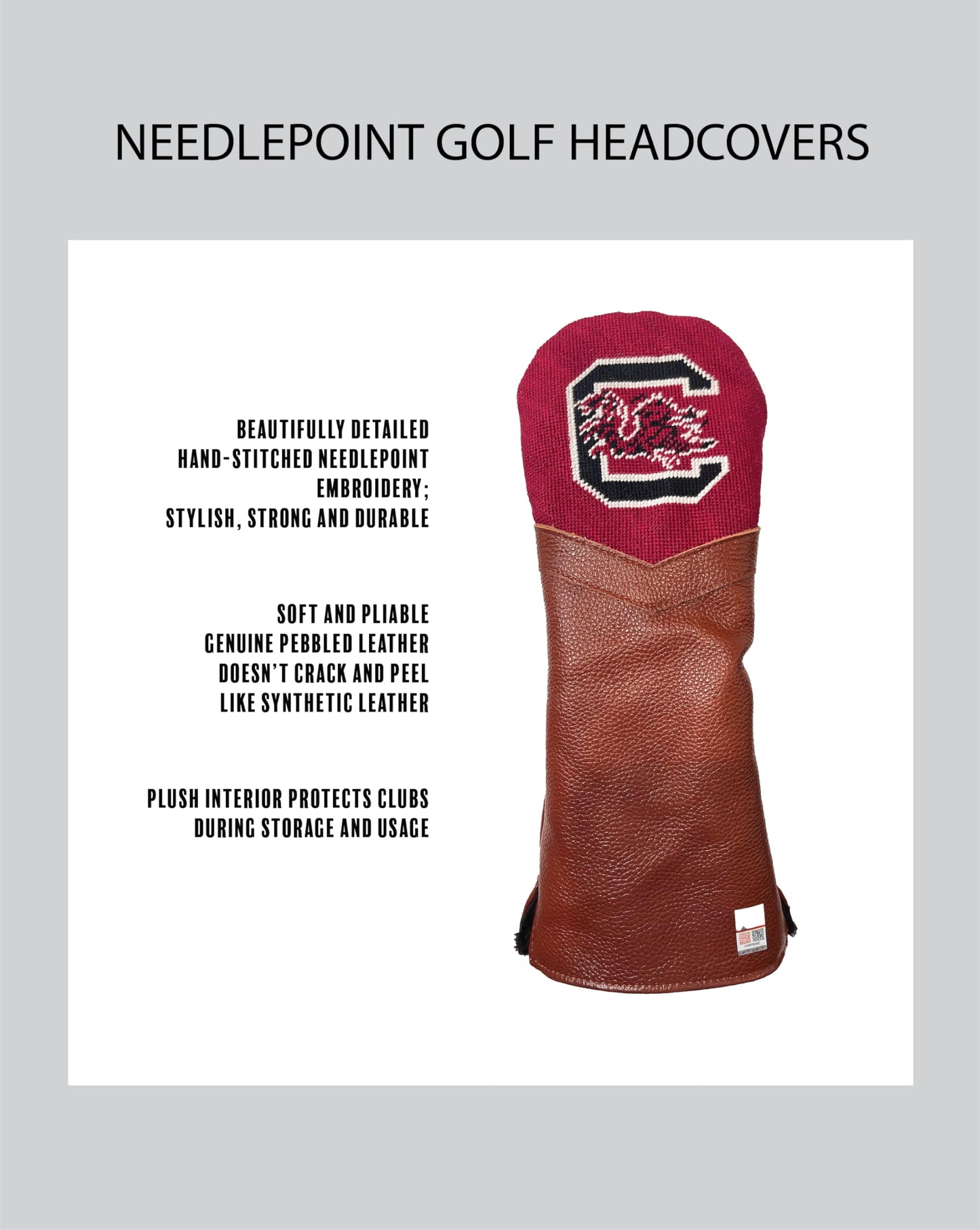 Officially Licensed USC Gamecocks Golf Club Headcovers by Charleston Belt