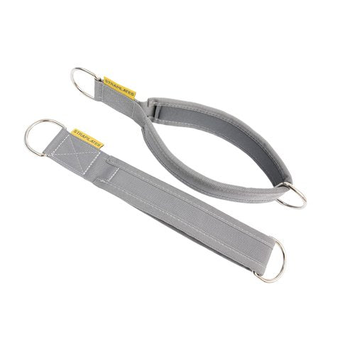 Strapilates Single Loop Fitness Pilates Straps for Reformer, Cadillac, and Other Fitness Equipment Adjustable Length with Double D-Ring, One Pair, Grey