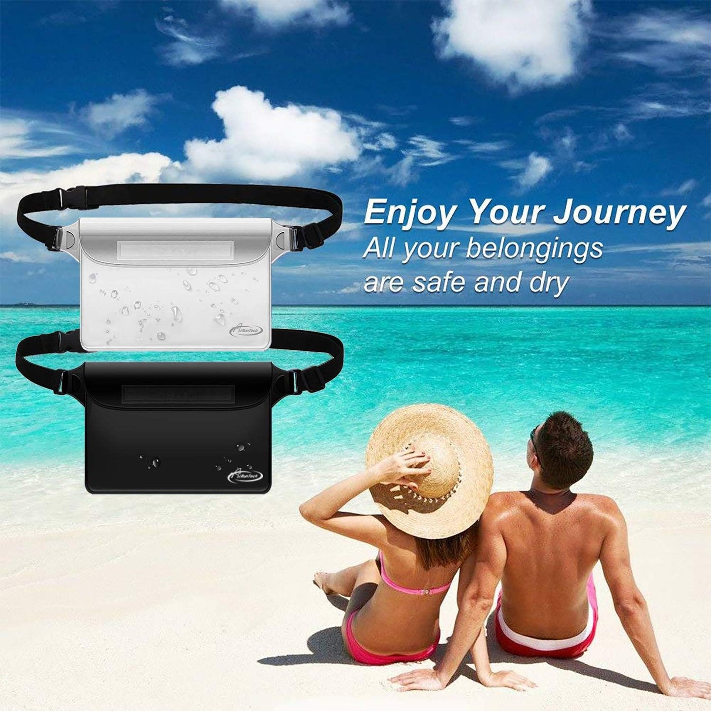 AiRunTech Waterproof Fanny Pack - Floating Dry Bag for Phones, Passports & Wallets | Ideal for Travel & Beach Activities
