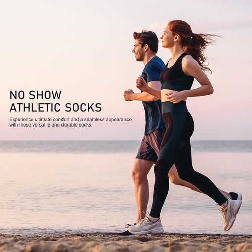 FAYBOX No Show Socks - Women's Cushioned Invisible Footies for Running | 6 Pairs, Low Cut Ankle Design