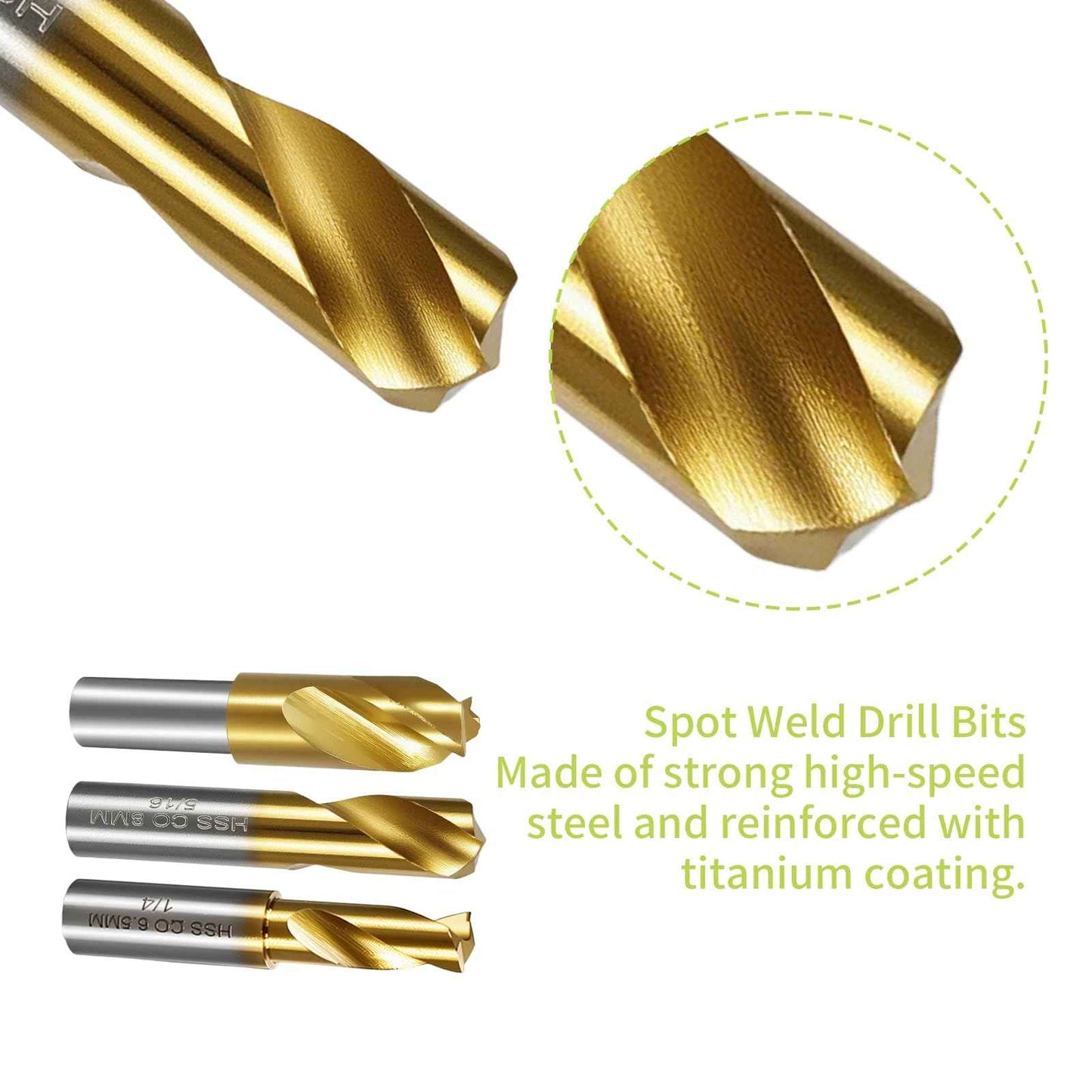 KAKILFOB 13-Pack Spot Weld Cutter Sets Double Sided, 3/8" 5/16" HSS Spot Weld Cutter Remover Drill Bits Hex Sheet Metal Hole Cutter Remover for Power Drill Spot Welding