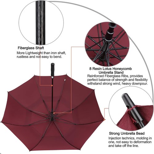 G4Free Golf Umbrella - Oversized 62-Inch Double Canopy | Windproof & Waterproof Design