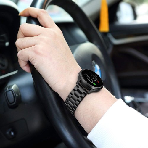Fintie Metal Band Compatible with Garmin Vivoactive 4 45mm, Garmin Venu 3, Venu 2 45mm, Forerunner 255 46mm, 22mm Quick Release Stainless Steel Metal Strap Accessories, Black