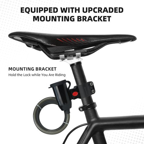 KENRONE Smart Bike Lock,Keyless Anti-Theft Bicycle Cable Lock with 59 inches Waterproof Cable and Mounting Bracket (Combination Lock)