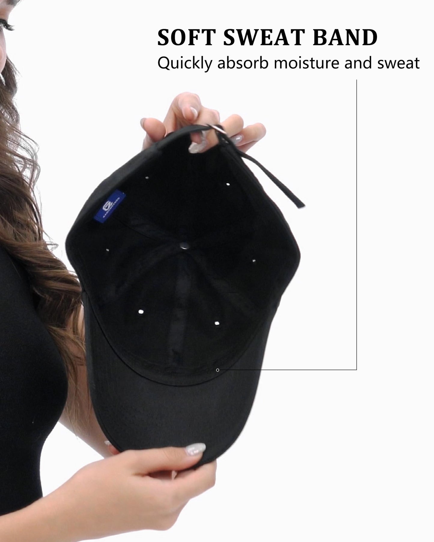 GADIEMKENSD Extra Curved Brim Baseball Cap, Womens Baseball Hat, Plain Dad Hat with Adjustable, Ball Caps for Men Unstructured Blank Low Profile Golf Hats for Gym Run Tennis Workout Black Khaki