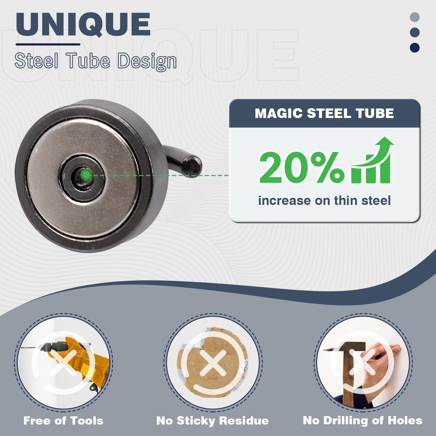 Neosmuk Magnetic Hooks, Cruise Ship Essentials, 40lb+ Heavy Duty Magnetic Hooks for Cruise Cabins, Refrigerator, Grill, Hanging, and Travel | Extra Strong Must-Haves Magnet Hook,Gunmetal,Pack of 10