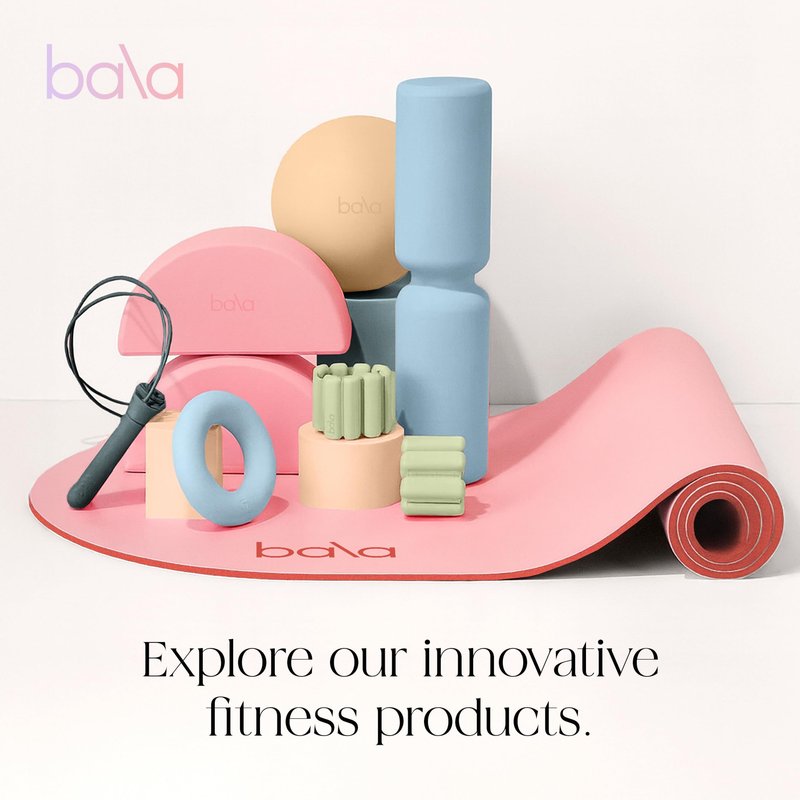 Bala Pilates Ball, Non-Weighted Exercise Ball - Small 8" Yoga Ball for Barre, Stretching, Strength & Core Training - Workout Accessory with Mini Pump for Home Gym & Fitness Routines - 100% PVC