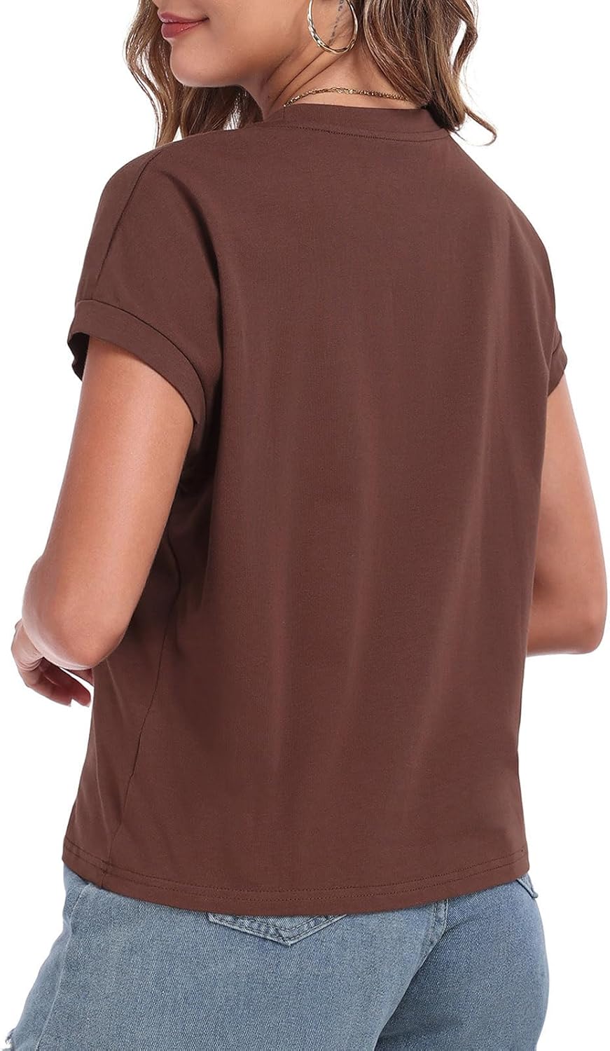 Skiennix Women's Cap Sleeve Cropped Tee - Loose Fit Cotton Summer Blouse | Casual Style