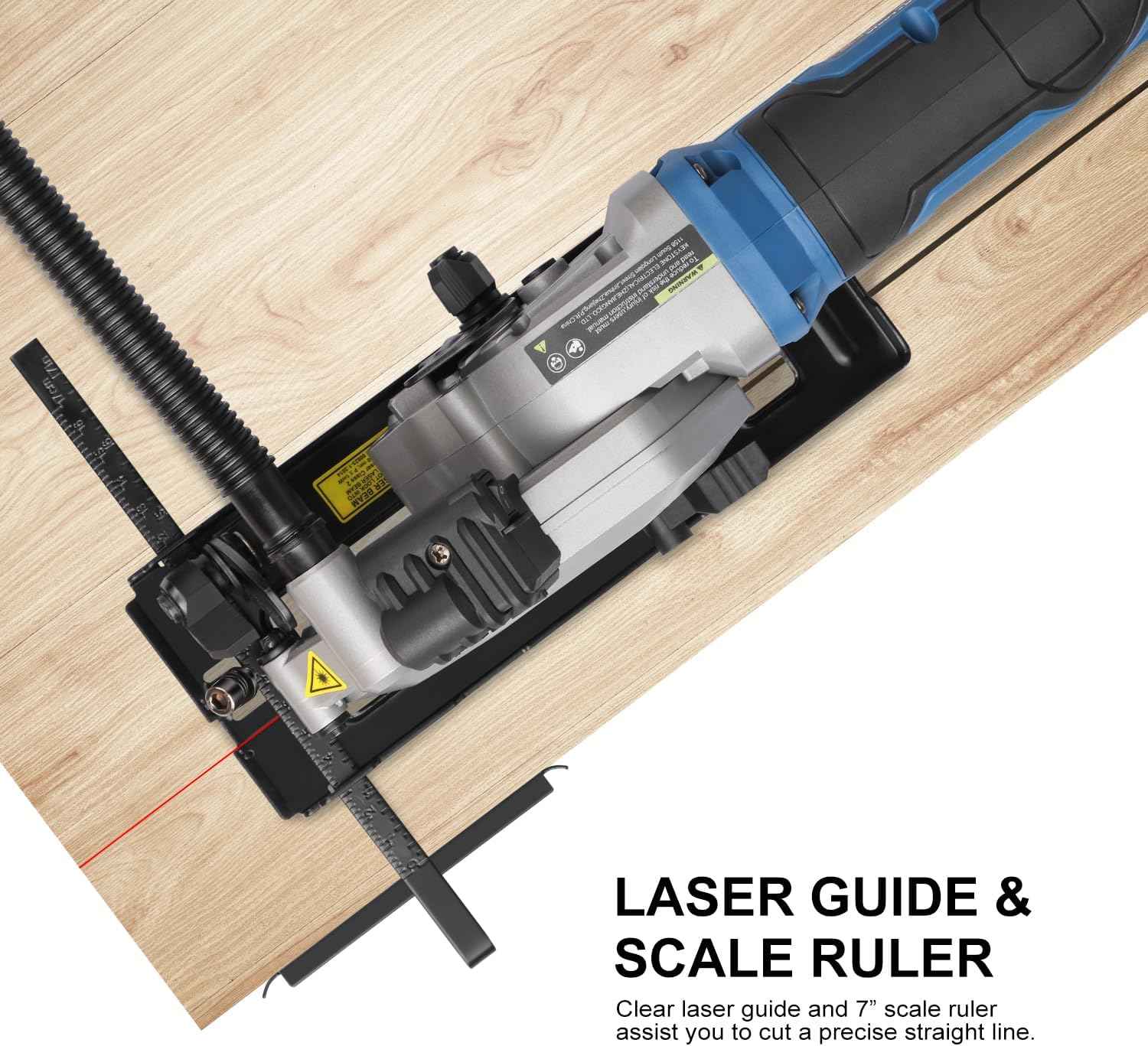 Compact Mini Circular Saw 4-1/2” with Laser Guide & 4.0A Battery - Ideal for Wood & Plastic Cuts