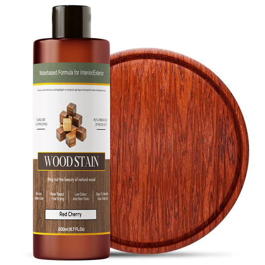 Wood Stain - Stain for Wood - Natural Stain for Furniture - Water Based | Fast Drying, Low Odor - Outdoor & Indoor Paint for Paneling, Cabinets and More - 6.7oz (Red Cherry)