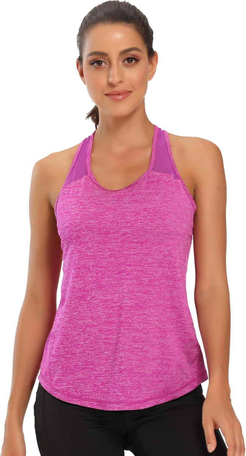 Aeuui Women's Racerback Tank Top - Breathable Yoga Shirt for Gym & Running | Lightweight Athletic Wear