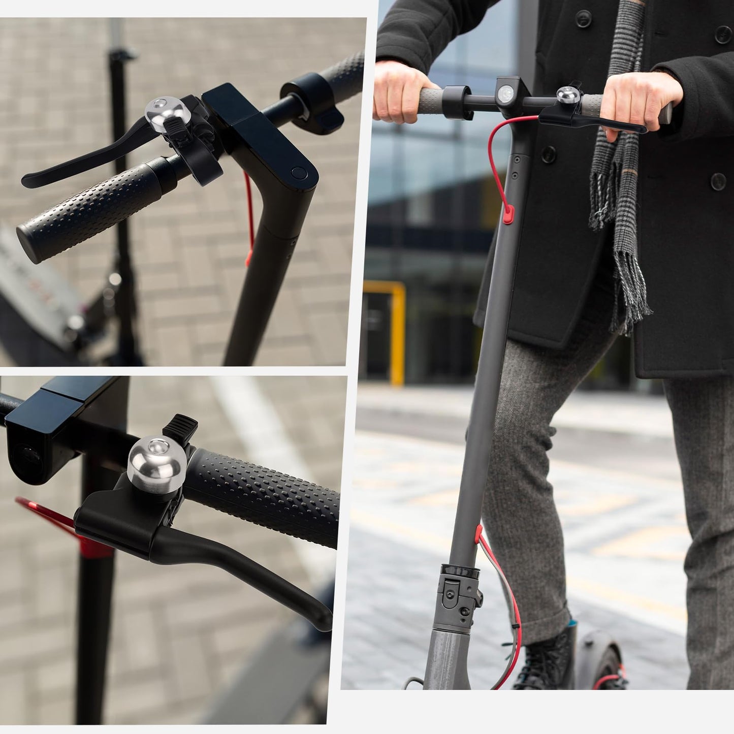 lasuroa Brake Handle Lever with Brake Cable & Bell, Electric Scooter Replacement Parts Compatible with Gotrax GXL V2/Apex Pro XL/Rival/XR Elite/XR Ultra