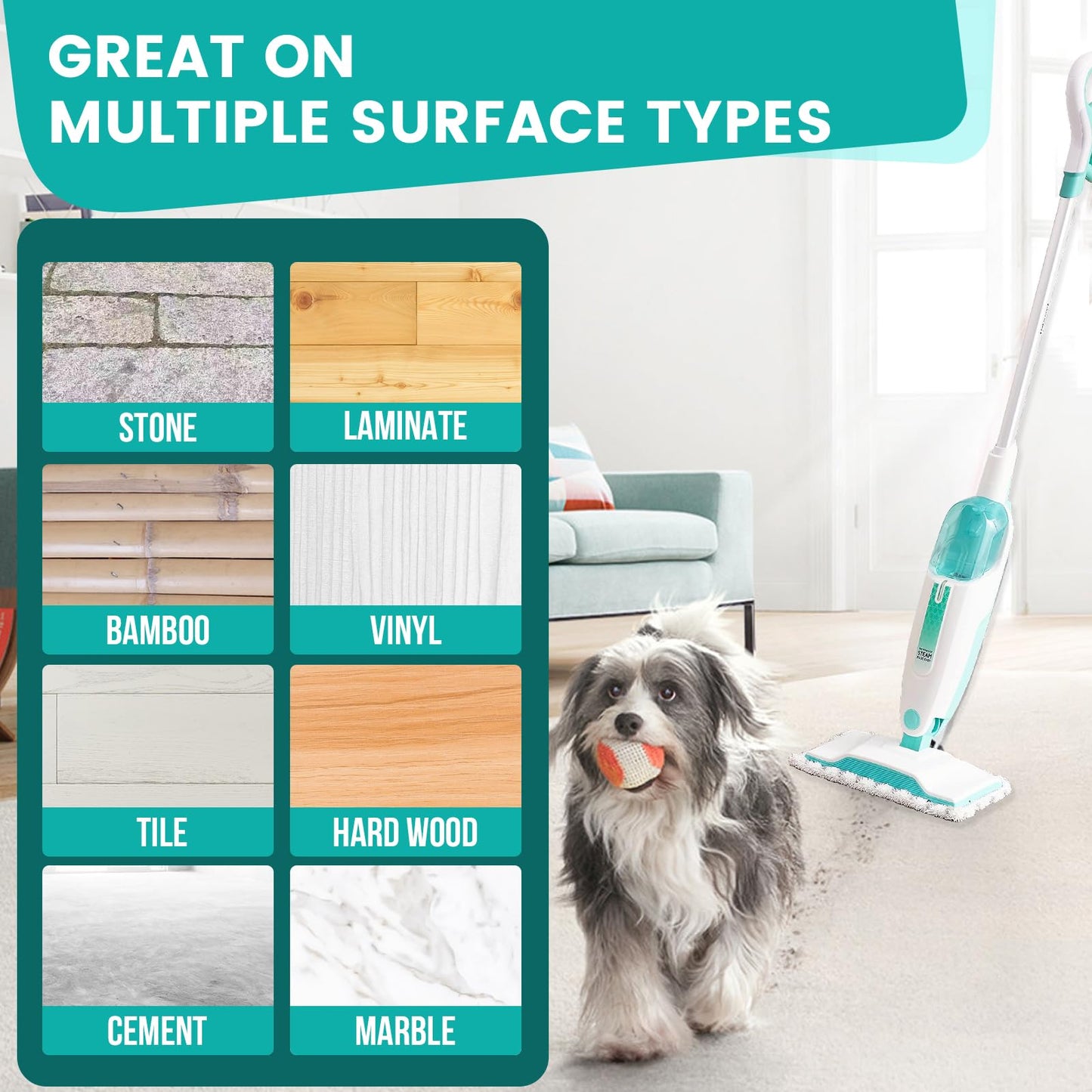 6 Pack Steam Mop Replacement Pads Compatible with Shark Steam Mops S1000/S1000A/S1000C/S1000WM/S1001C, Floor Steamer Pads Washable, Reusable Microfiber Cleaner Pads