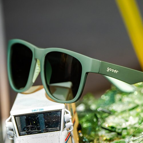 Goodr Mint Julep Electroshocks Polarized Sunglasses - Large Size, Dark Green Frame & Gradient Lenses, UV400 Protection