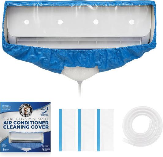 Mini Split Cleaning Bag - 360 Waterproof, Fits 38-48in Systems, Includes Overspray Guards & Drain Hose