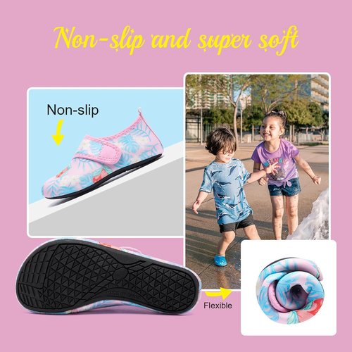 HIITAVE Kids Water Shoes - Non-Slip Quick Dry Aqua Socks for Boys & Girls | Perfect for Beach & Pool