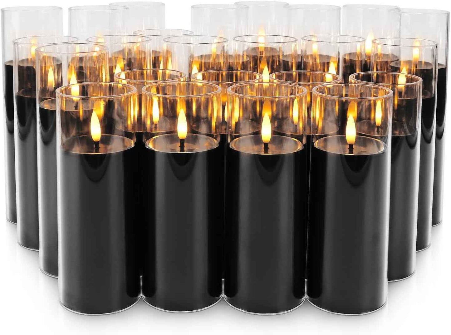 24-Pack Remote Control LED Flameless Candles - 3D Flame Timer Candles for Home, Weddings & Holidays