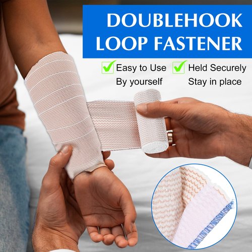 20 Pack 4 Inch Elastic Bandage Wrap with Self Closure on Both Ends Compression Bandage for Legs, Knees, Ankles, Wrists, Elbows, Shoulders, Athletic Stretchable Bandage Wrap