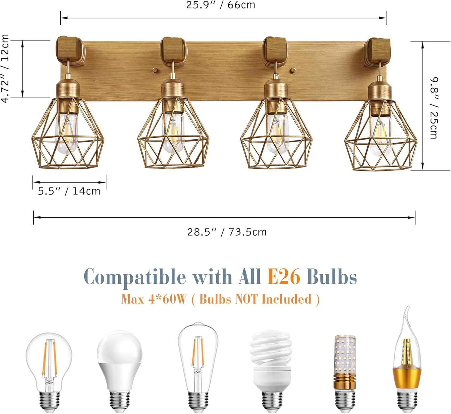 Farmhouse 3-Light Bathroom Vanity Light Fixture - Rustic White Wood Sconces for Mirror