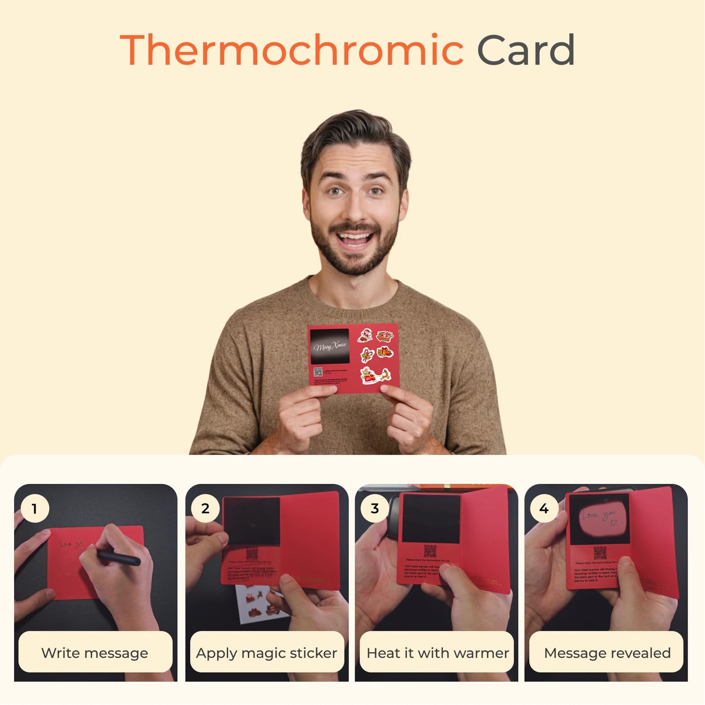 Electric Hand Warmers Rechargeable, 104–131°F with Temp & Battery Display, 3 Heat Levels, Fast Heating, Smart Temp Control, Pocket-Size, Fits in Gloves, Gifts for Women & Men