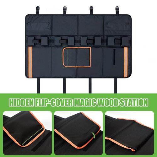 Umaogus Tailgate Bike Pad, 52in Upgraded Thickened Groove Design Truck Tailgate Pad for Mountain Bikes, Road Bicycle, Tailgate Cover with Reflective Strips and Tool Pockets