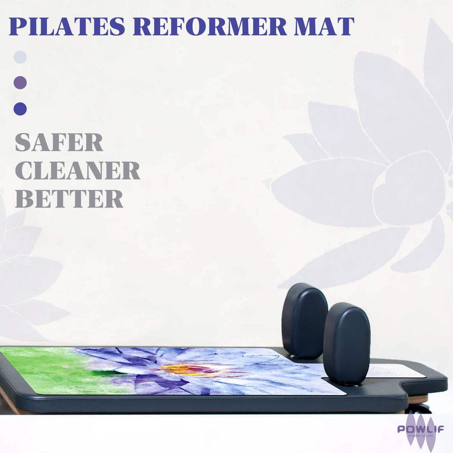 POWLIF Pilates Reformer Mat Cover, 39in x 24in - Lightweight Foldable Pilates Reformer Mat Towel (Blue)