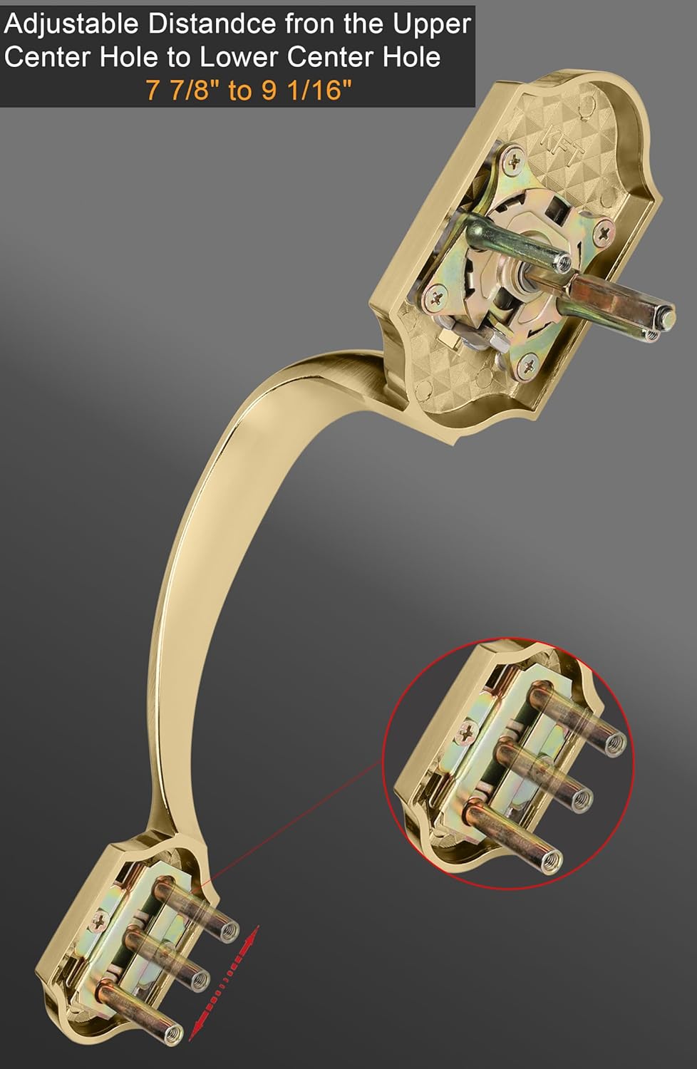 Gold Front Door Handle & Deadbolt Set - Reversible Lever Lock Hardware