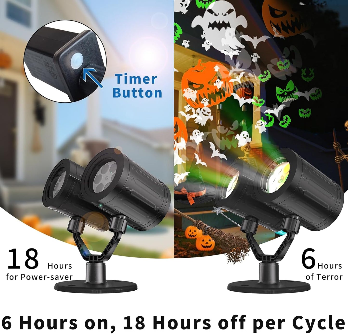 Upgraded Snowflake Christmas Projector Lights - Triple Head LED Outdoor Decor with Timer