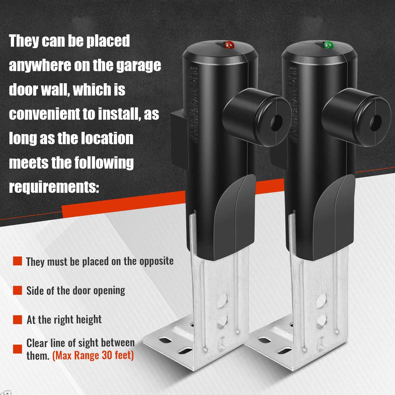 GSTB-R STB-BL Safety Sensors, Compatible with Genie/Overhead Garage Door Openers Made After 1993, Replacement for Genie/Overhead Garage Door Sensors, Item Includes Two Sensors (Receiving&Sending)