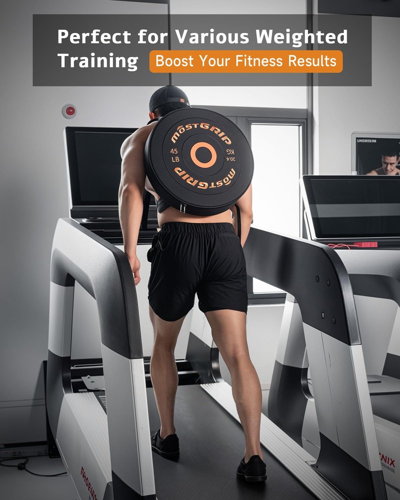 MOST GRIP Barbell Weighted Backpack for Men Women, Rucking Backpack for Squats Push-ups with Secure Strap