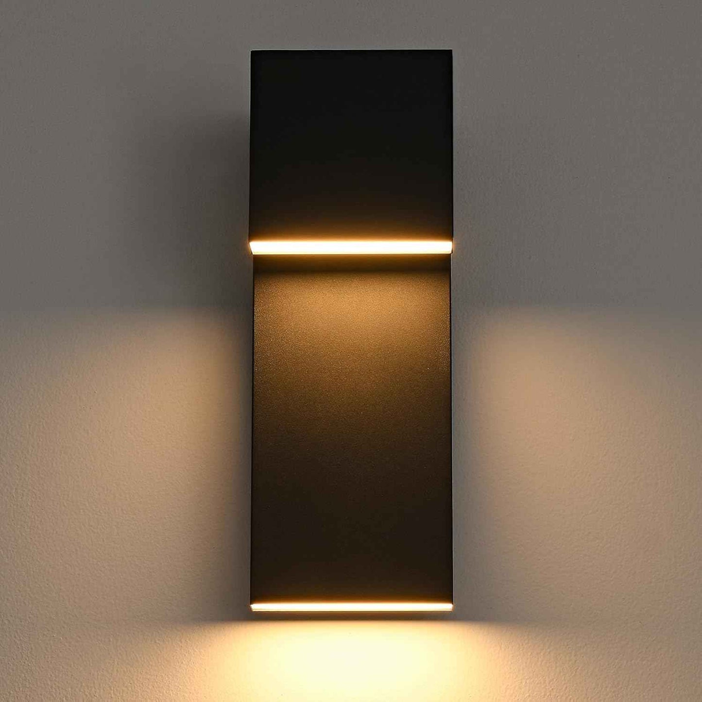 LED Outdoor Wall Sconce 3000K - Waterproof 18W Black Porch Light Fixture for Garage & Balcony