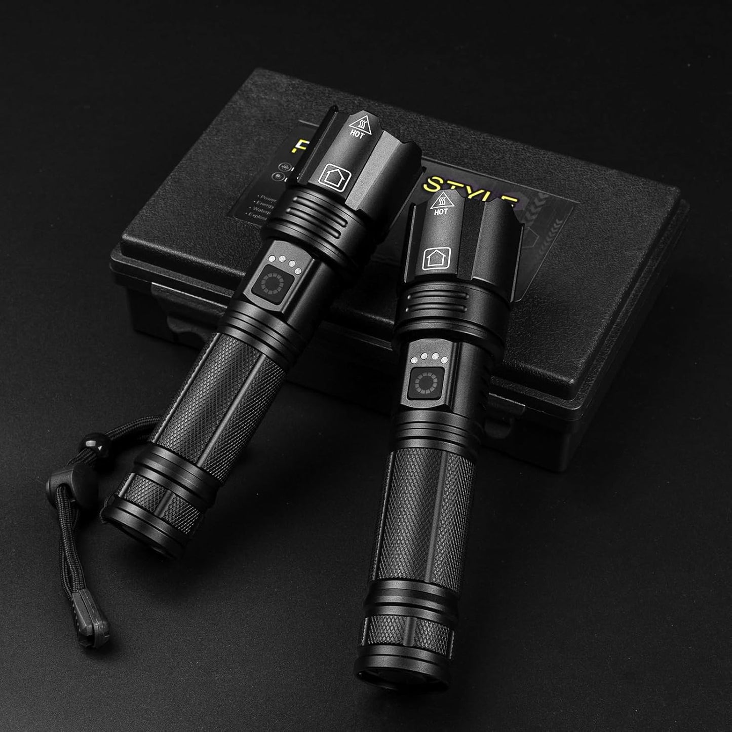 Super Bright Rechargeable LED Flashlights 90,000 Lumens - 2 Pack, 5 Modes for Camping, Hiking & Home Use