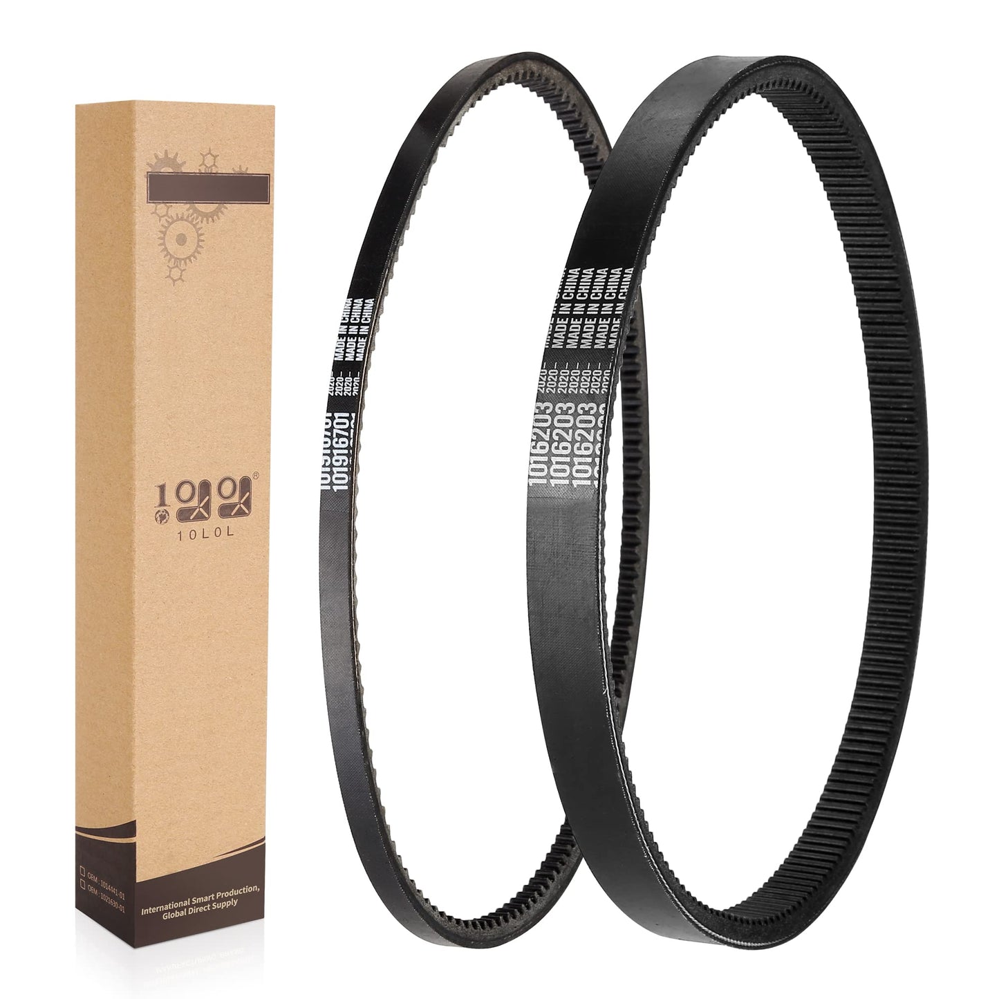 10L0L Clutch Drive Belt & Starter Generator Belt Kit for Club Car DS 1997-up, Club Car Precedent 2004-up Gas Golf Cart, Replace OEM 101916701 1016203