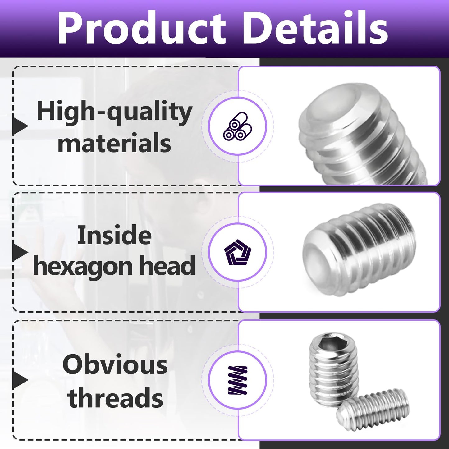 8 Packs W11366418 Refrigerator Freezer Door Handle Mounting Set Screw, Stainless Steel for Whirlpool Handle Screw, Screws for Refrigerator Door AM 1-5-1 - EA221008/EA230910 -Includes Mounting Wrench