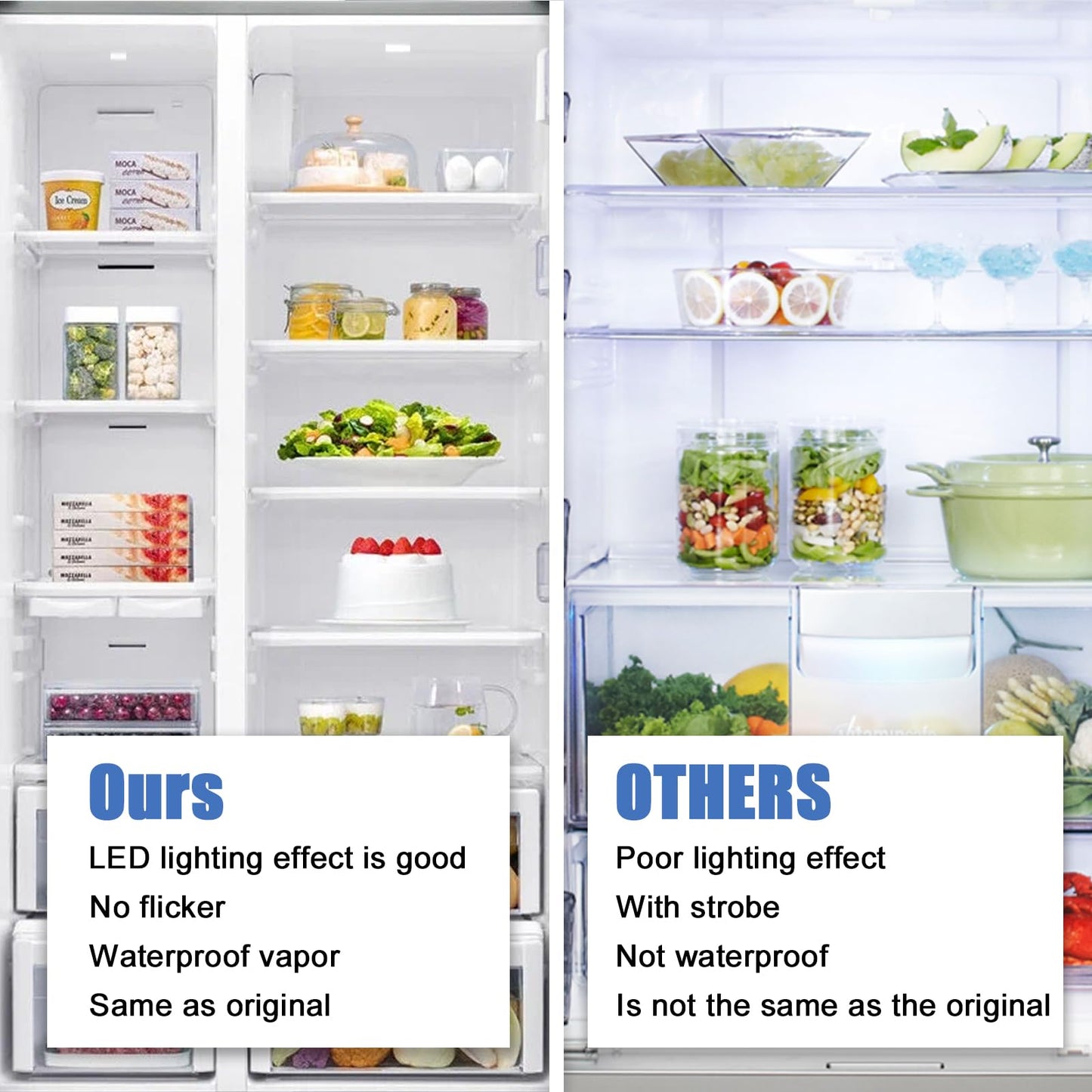 New Upgraded WR55X11132 WR55X25754 GE Refrigerator LED Light Bulb Replace WR55X30602 WR55X26486 PS4704284 3033142 EAP12172918 AP6261806(2 Pack)